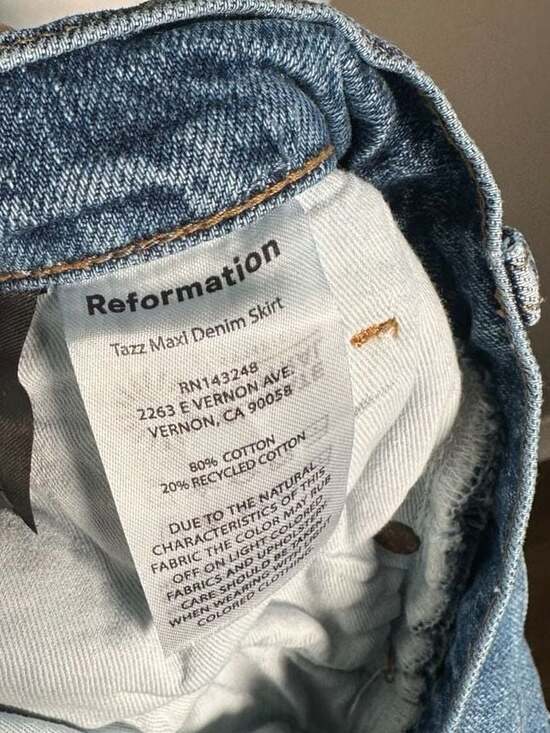 Reformation Tazz Maxi Denim Skirt in Hemlock Blue Size 31 - Picture 6 of 6